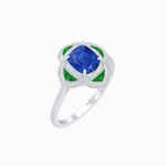 Load image into Gallery viewer, Vintage Style flower - shaped Ring with Gemstone - Shahin Jewelry