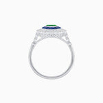 Load image into Gallery viewer, Vintage Style Marquise Ring with French-Cut Gemstone Halo and Scalloped Diamond Border - Shahin Jewelry