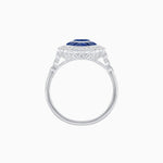 Load image into Gallery viewer, Vintage Style Marquise Ring with French-Cut Gemstone Halo and Scalloped Diamond Border - Shahin Jewelry