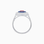 Load image into Gallery viewer, Vintage Style Marquise Ring with French-Cut Gemstone Halo and Scalloped Diamond Border - Shahin Jewelry