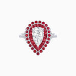 Load image into Gallery viewer, Vintage Style Pear Shape Mosaic Ring with French-Cut and Cabochon Borders - Shahin Jewelry