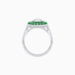Load image into Gallery viewer, Vintage Style Pear Shape Mosaic Ring with French-Cut and Cabochon Borders - Shahin Jewelry