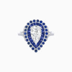 Load image into Gallery viewer, Vintage Style Pear Shape Mosaic Ring with French-Cut and Cabochon Borders - Shahin Jewelry