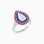 Load image into Gallery viewer, Vintage Style Pear Shape Mosaic Ring with French-Cut and Cabochon Borders - Shahin Jewelry