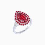 Load image into Gallery viewer, Vintage Style Pear Shape Mosaic Ring with French-Cut and Cabochon Borders - Shahin Jewelry