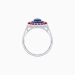 Load image into Gallery viewer, Vintage Style Pear Shape Mosaic Ring with French-Cut and Cabochon Borders - Shahin Jewelry