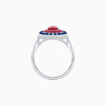 Load image into Gallery viewer, Vintage Style Pear Shape Mosaic Ring with French-Cut and Cabochon Borders - Shahin Jewelry