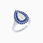 Load image into Gallery viewer, Vintage Style Pear Shape Mosaic Ring with French-Cut and Cabochon Borders - Shahin Jewelry