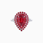 Load image into Gallery viewer, Vintage Style Pear Shape Mosaic Ring with French-Cut and Cabochon Borders - Shahin Jewelry