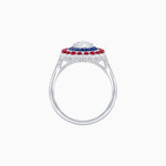 Load image into Gallery viewer, Vintage Style Pear Shape Mosaic Ring with French-Cut and Cabochon Borders - Shahin Jewelry