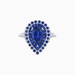 Load image into Gallery viewer, Vintage Style Pear Shape Mosaic Ring with French-Cut and Cabochon Borders - Shahin Jewelry
