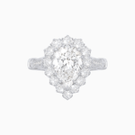 Load image into Gallery viewer, Vintage Style Pear - Shaped Halo Ring with Customizable Center Stone - Shahin Jewelry