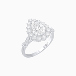 Load image into Gallery viewer, Vintage Style Pear - Shaped Halo Ring with Customizable Center Stone - Shahin Jewelry