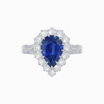 Load image into Gallery viewer, Vintage Style Pear - Shaped Halo Ring with Customizable Center Stone - Shahin Jewelry