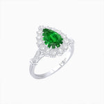 Load image into Gallery viewer, Vintage Style Pear - Shaped Halo Ring with Customizable Center Stone - Shahin Jewelry
