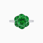 Load image into Gallery viewer, VVintage Inspired Floral Calibré-Cut Gemstone Petal Halo Ring - Shahin Jewelry