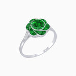 Load image into Gallery viewer, VVintage Inspired Floral Calibré-Cut Gemstone Petal Halo Ring - Shahin Jewelry