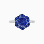 Load image into Gallery viewer, VVintage Inspired Floral Calibré-Cut Gemstone Petal Halo Ring - Shahin Jewelry